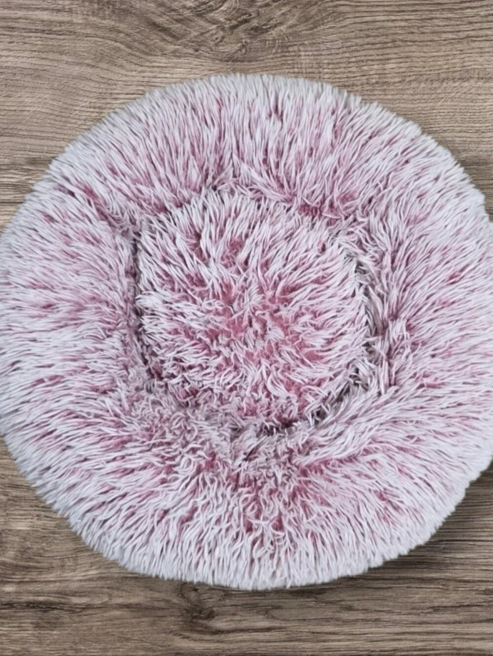 💗 JOLLYVOGUE Plush Pink Calming Dog Bed - Soft Round Pet Cushion
